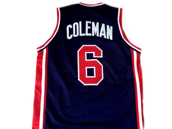 Derrick Coleman Jersey #6 Team USA Basketball Navy Blue by My store basketball