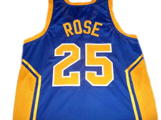 Derrick Rose Jersey #25 Simeon High School Basketball Blue by My store basketball