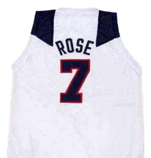Derrick Rose Jersey #7 Team USA Basketball White by My store basketball