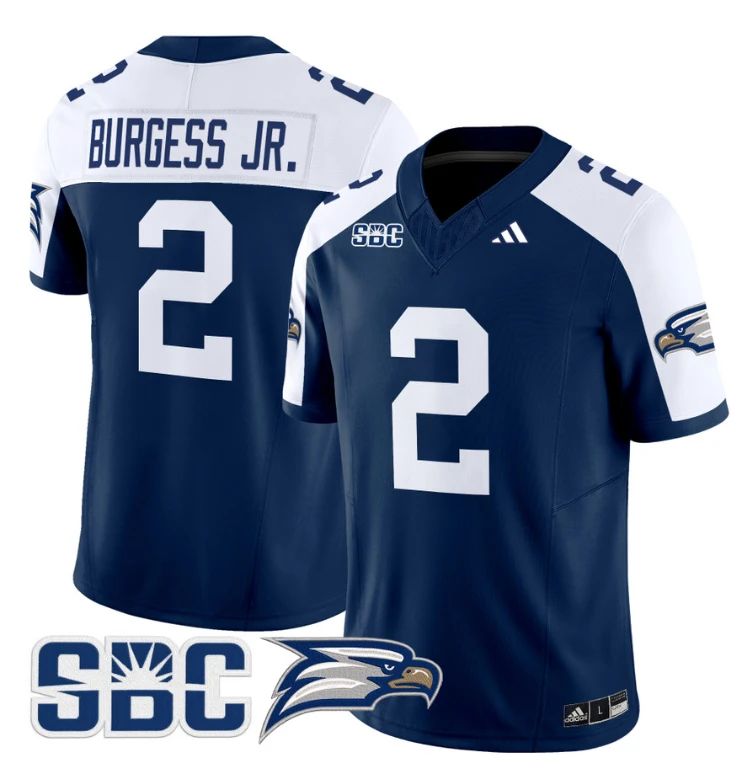 Derwin Burgess Jr Jersey #2 Georgia Southern Eagles 2024 Stitched Blue Alternate by NCAA Football Jersey