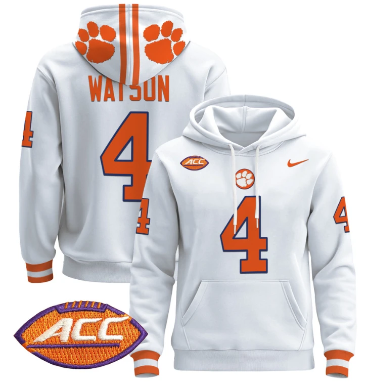 Deshaun Watson Hoodie #4 Clemson Tigers Pullover All Stitched by Hoodie Pullover