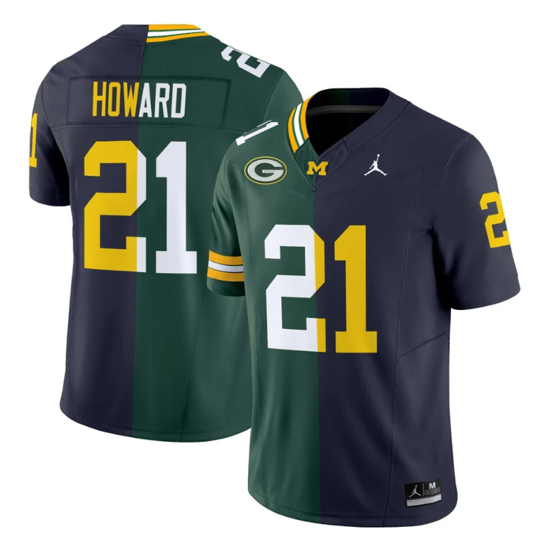 Desmond Howard Jersey #21 Michigan Wolverines Split Vapor V2 All Stitched by NCAA Football Jersey