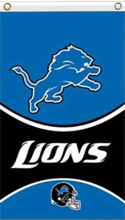 Detroit Lions Blue Vertical Flag 3X5 Ft Polyester Banner USA 90x150cm by flagsjustdoit