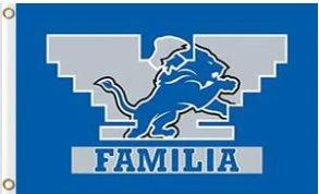 Detroit Lions Familia Flag 3X5 Ft Polyester Banner USA 90x150cm by flagsjustdoit