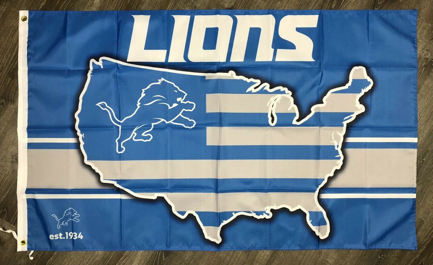 Detroit Lions Flag 3x5 ft Sports Football Banner Man-Cave Garage by flagsjustdoit