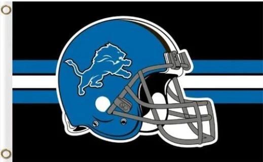 Detroit Lions Helmet Flag 3X5 Ft Polyester Banner USA 90x150cm by flagsjustdoit