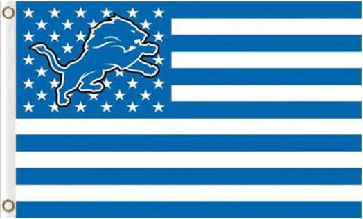Detroit Lions Star Flag 3X5 Ft Polyester Banner USA 90x150cm by flagsjustdoit