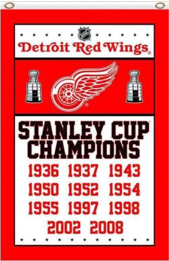 Detroit Red Wings Champions Flag 3X5Ft Polyester Digital Print Banner USA by flagsjustdoit