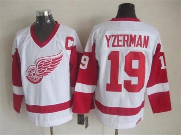 Detroit Red Wings #19 Steve Yzerman 2002 Vintage CCM Jersey - White by Hockey David