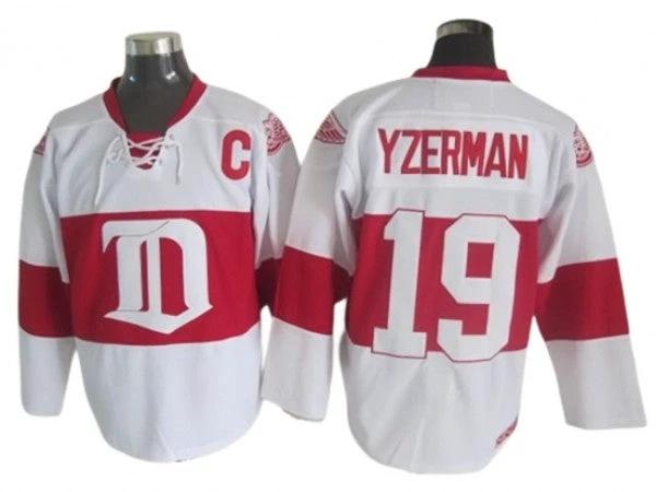 Detroit Red Wings #19 Steve Yzerman 2009 Vintage CCM Jersey - White by Hockey David