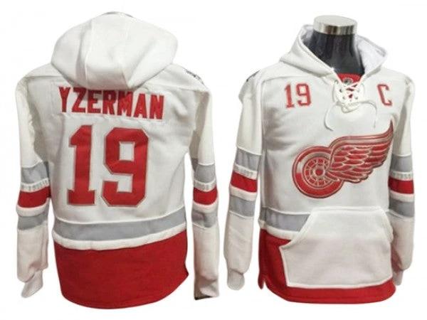 Detroit Red Wings #19 Steve Yzerman Hoodie -White by Hockey David