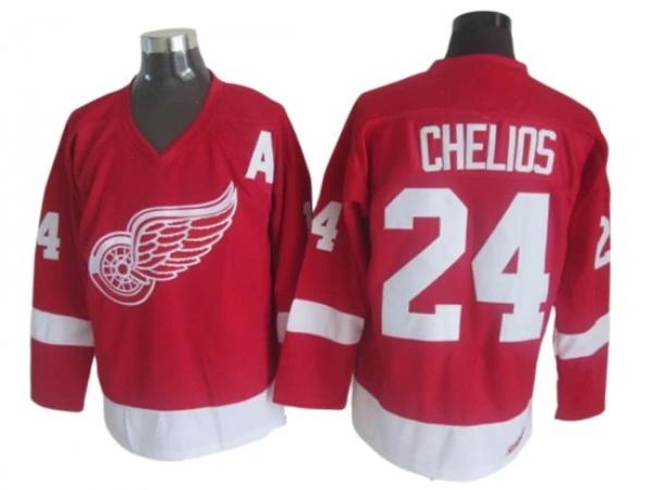 Detroit Red Wings #24 Chris Chelios 2002 Vintage CCM Jersey - Red by Hockey David