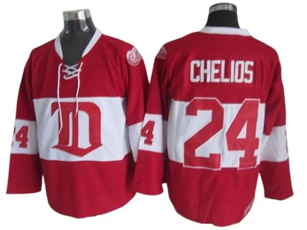 Detroit Red Wings #24 Chris Chelios 2009 Vintage CCM Jersey - Red by Hockey David