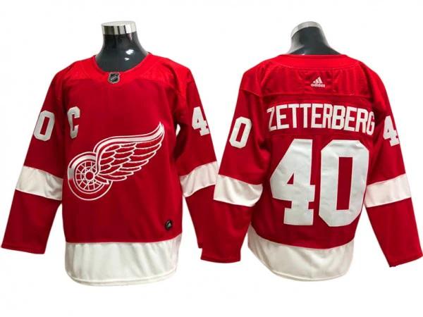 Detroit Red Wings #40 Henrik Zetterberg Red Home Jersey by Hockey David