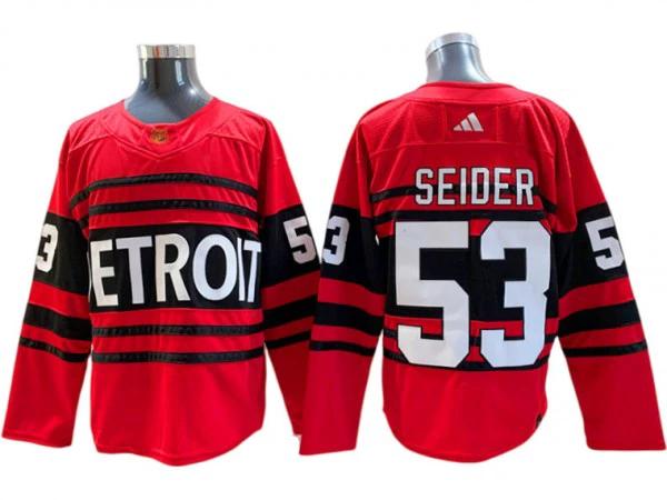 Detroit Red Wings #53 Moritz Seider Red Reverse Retro 2.0 Jersey by Hockey David