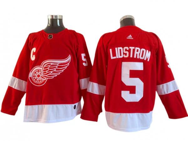 Detroit Red Wings #5 Nicklas Lidstrom Red Home Jersey by Hockey David