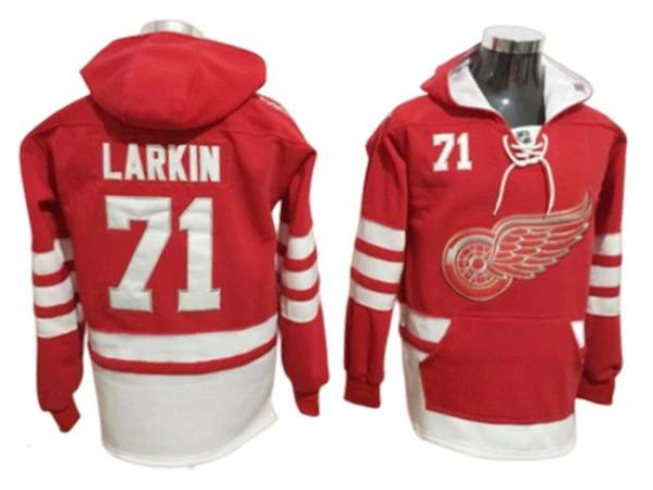 Detroit Red Wings #71 Dylan Larkin Hoodie - Red by Hockey David