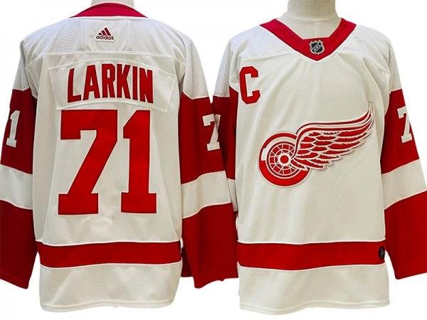 Detroit Red Wings #71 Dylan Larkin White Away Jersey by Hockey David