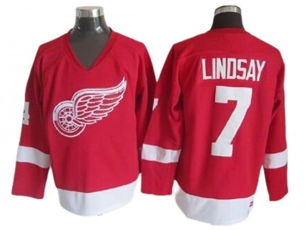 Detroit Red Wings #7 Ted Lindsay 2002 Vintage CCM Jersey - Red by Hockey David