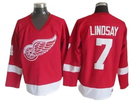 Detroit Red Wings #7 Ted Lindsay 2002 Vintage CCM Jersey - Red by Hockey David