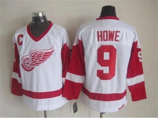 Detroit Red Wings #9 Gordie Howe 2002 Vintage CCM Jersey -White by Hockey David