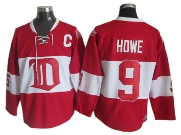 Detroit Red Wings #9 Gordie Howe 2009 Vintage CCM Jersey - Red by Hockey David