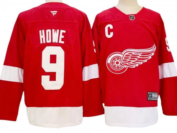 Detroit Red Wings #9 Gordie Howe Red 2024 Home Jersey by Hockey David