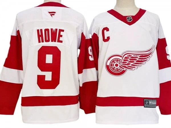 Detroit Red Wings #9 Gordie Howe White 2024 Jersey by Hockey David