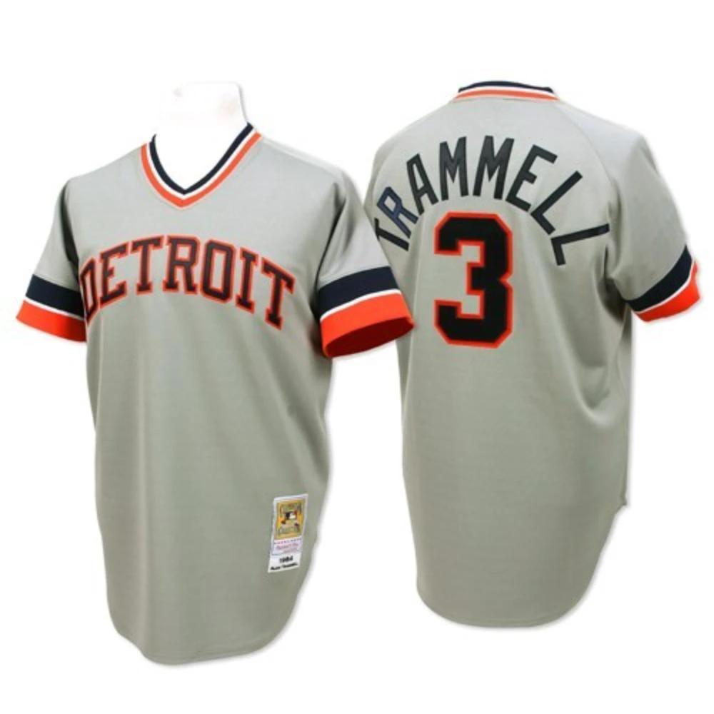 Detroit Tigers Alan Trammell Gray 1984 Throwback Pullover Jersey by My Store