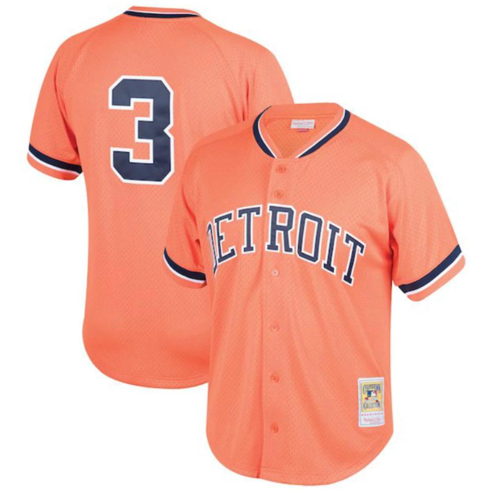 Detroit Tigers Alan Trammell Orange Throwback Mesh Jersey by My Store