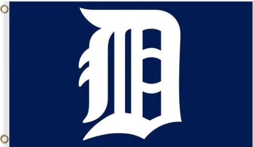 Detroit Tigers Baseball Club Blue Flag 3X5Ft Banner USA Polyester with Brass Grommets by flagsjustdoit