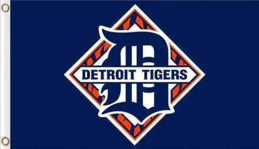 Detroit Tigers Baseball Club Flag 3X5Ft Banner USA Polyester with Brass Grommets by flagsjustdoit