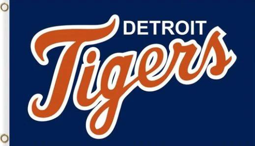 Detroit Tigers Baseball Club Orange-Blue Flag 3X5Ft Banner USA Polyester with Brass Grommets by flagsjustdoit