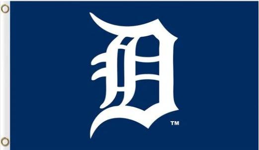 Detroit Tigers Baseball Club White-Blue Flag 3X5Ft Banner USA Polyester with Brass Grommets by flagsjustdoit