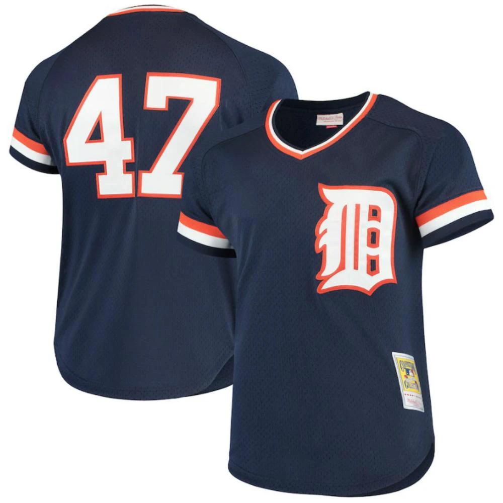 Detroit Tigers Jack Morris Navy Throwback Mesh Pullover Jersey by My Store