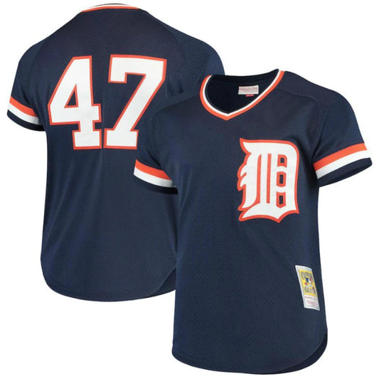 Detroit Tigers Jack Morris Navy Throwback Mesh Pullover Jersey by My Store