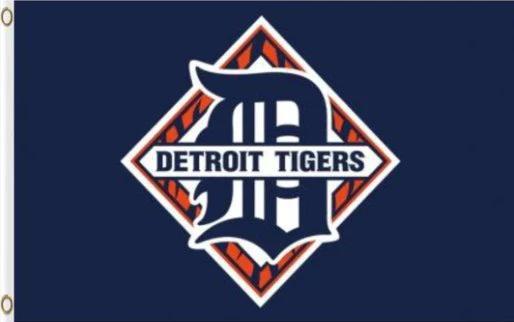 Detroit Tigers US Flag 3X5Ft Banner USA Polyester with Brass Grommets by flagsjustdoit