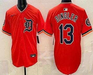 Detroit Tigers #13 Dillon Dingler Orange Limited Jersey Stitched by My Store