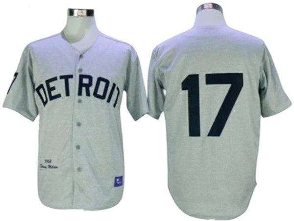 Detroit Tigers #17 Denny McLain Gray 1968 Throwback Jersey by My Store