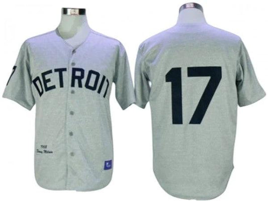 Detroit Tigers #17 Denny McLain Gray 1968 Throwback Jersey by My Store