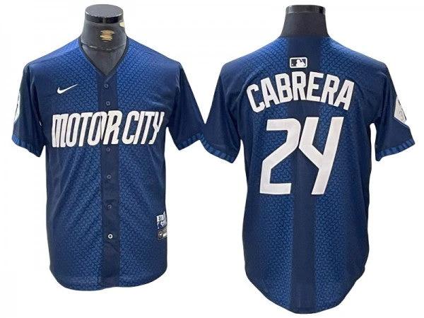 Detroit Tigers #24 Miguel Cabrera Navy 2024 City Connect Limited Jersey by My Store