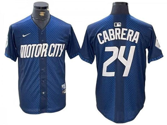 Detroit Tigers #24 Miguel Cabrera Navy 2024 City Connect Limited Jersey by My Store