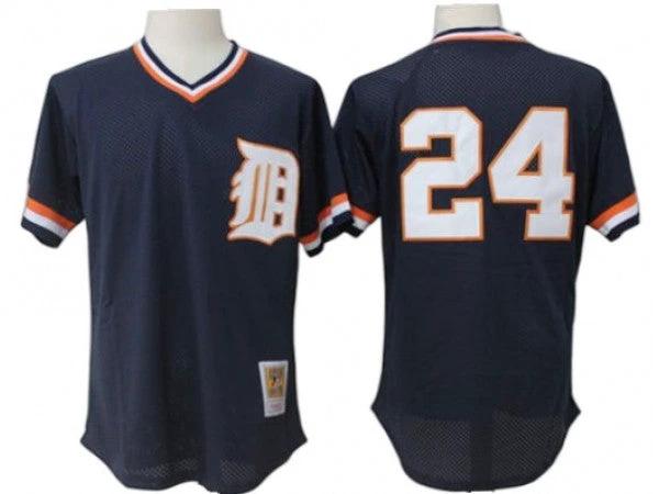 Detroit Tigers #24 Miguel Cabrera Navy Cooperstown Mesh Batting Practice Jersey by My Store