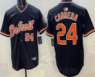 Detroit Tigers #24 Miguel Cabrera Navy Limited Jersey Stitched by My Store