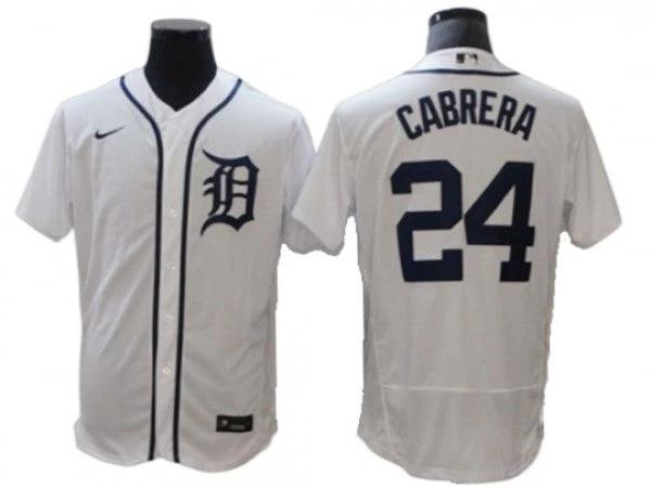 Detroit Tigers #24 Miguel Cabrera White Home Flex Base Jersey by My Store