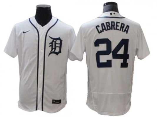 Detroit Tigers #24 Miguel Cabrera White Home Flex Base Jersey by My Store