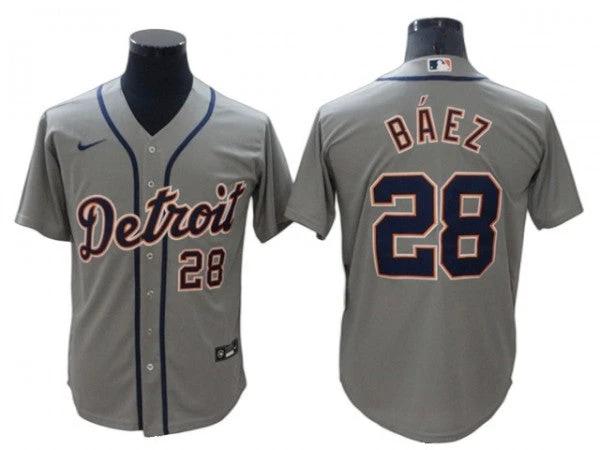 Detroit Tigers #28 Javier Baez Gray Road Cool Base Jersey by My Store