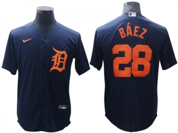 Detroit Tigers #28 Javier Baez Navy Cool Base Jersey by My Store