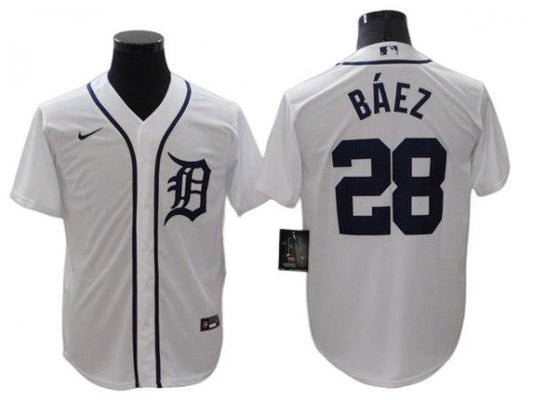 Detroit Tigers #28 Javier Baez White Home Cool Base Jersey by My Store