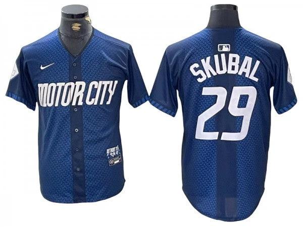 Detroit Tigers #29 Tarik Skubal Navy 2024 City Connect Limited Jersey by My Store